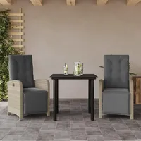 vidaXL Bistroset 3-tlg. Hellgrau