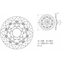 Brembo Bremsscheibe - Silver - One Size