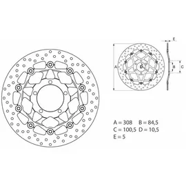 Brembo Bremsscheibe - Silver - One Size