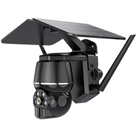 Solar Überwachungskamera Aussen Akku 9600mAh, 360° drahtlose Dual Light Vollfarbkamera, PIR Bewegungsmelder, 2-Wege-Audio, Englisch WIFI-Kamera S...