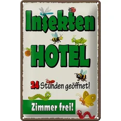 Hebold Metallschild Schild Blech 30x20 cm - Made in Germany - Insekten Hotel Metall Deko S