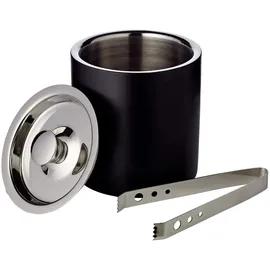 Edzard Eiseimer Pearl, Höhe 16 cm, inkl. Deckel und Eiszange, außen matt schwarz, Edelstahl