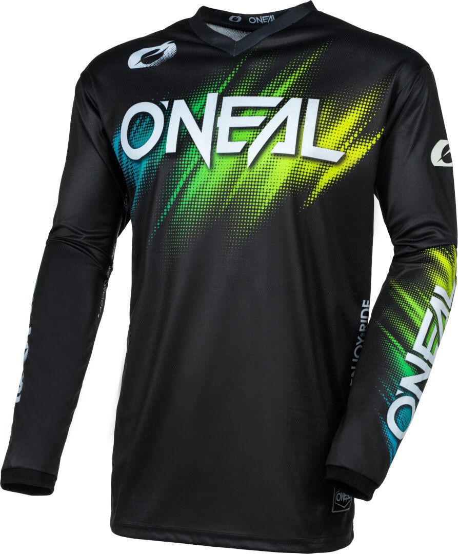 Oneal Element Voltage Motorcross shirt, zwart-groen, L Voorman