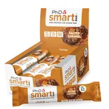 PhD Nutrition Smart Bar Protein Riegel 12 x 64g Gesalzenes Karamell - High Protein Snack mit 21g Eiweiß und wenig Zucker, Makrofreundlicher Eiweißriegel