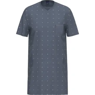 Ammann Nachthemd Herren-Nachthemd Single-Jersey gemustert blau 50
