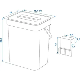 PRO PLUS Abfalleimer 3 l Weiß