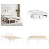vidaXL Seniorenbett Weiß 120x190 cm Massivholz Kiefer - Seniorenbett - Seniorenbetten - Bett Senioren - Betten Senioren - Weiß