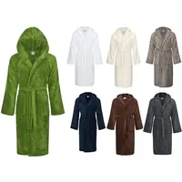 Bademantel mit Kapuze Modell 602 100% Baumwolle Frottee Premium-Soft-Qualität kaktusgrün-XL - XL