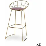 Gift Decor Hocker Gift Decor Rosa Gold Polyester Eisen 51 x 94 x 52 cm [2 Stück]