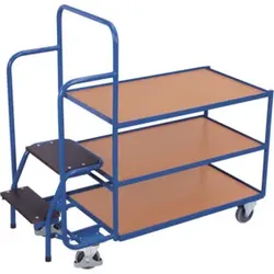 VARIOfit Kommissionierwagen mit 3 Ladeflächen niedrig
