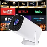 Mini-tragbarer Projektor – 4k-projektor Mit Android 12, Wlan 6, Bluetooth 5.0, Native 720p Full Hd-auflösung, Automatische Drehung
