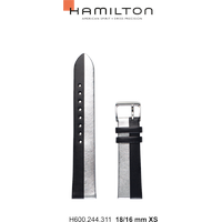Hamilton Leder Ventura Band-set Leder-schwarz/silber-18/16-xs H690.244.311 - schwarz