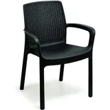 Gartenstuhl Torino, Gartensitz, Stuhl Für Esstisch, Outdoor-sessel In Rattan-optik, 100 % Made In Italy, Cm 54x60h82, Anthrazit - Dmora