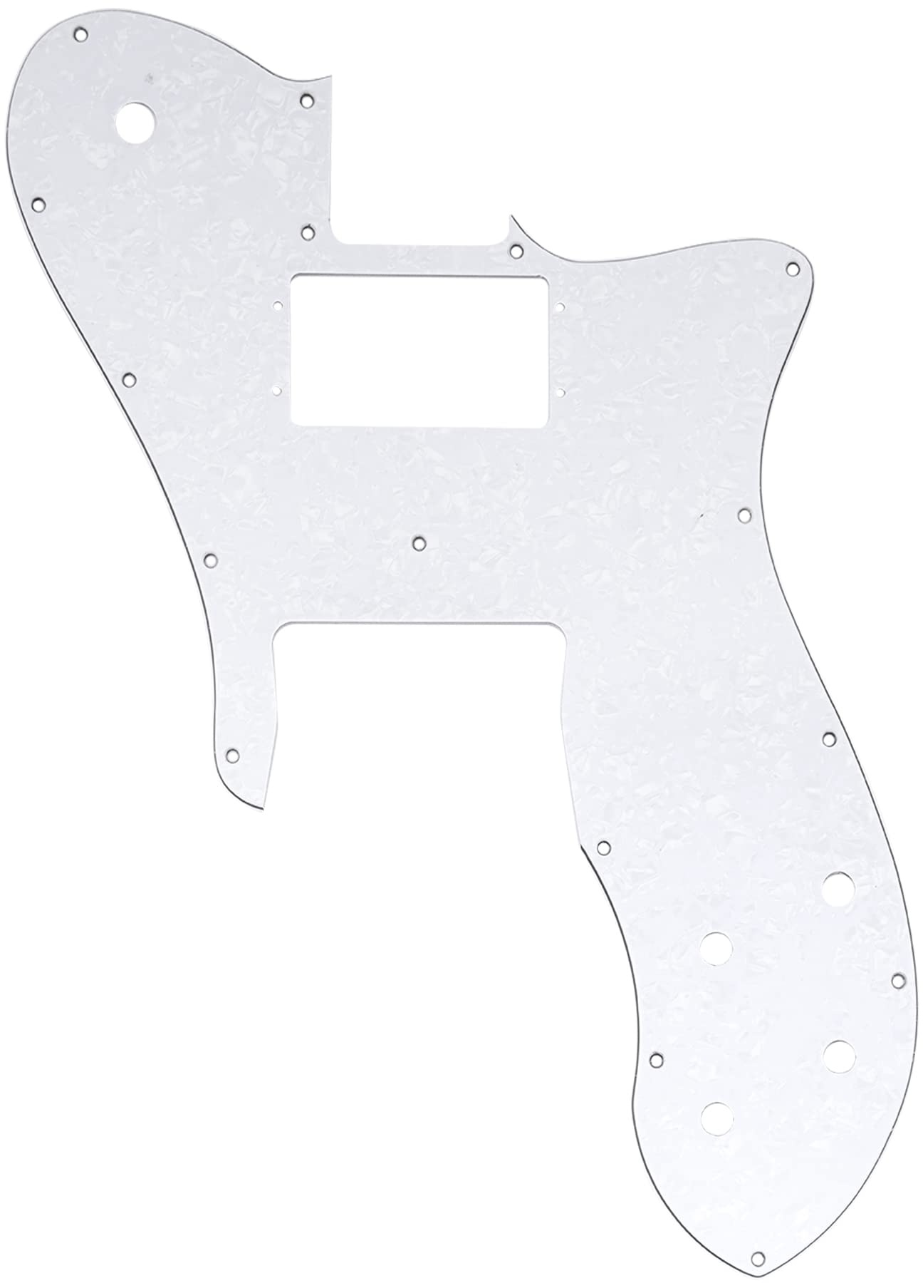 Musiclily Pro 16 Löcher Breite Palette Humbucker Gitarren Schlagbrett Pickguard für USA/Mexico Fender 72 Tele Custom Style E-Gitarre, 4-lagig White Pearl