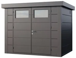 Telluria Gerätehaus »Classico«, BxHxT: 285,8 x 219 x 228 cm (Außenmaß inkl. Dachüberstand) - silberfarben