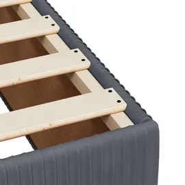 vidaXL Boxspringbett mit Matratze Dunkelgrau 180x200 cm Samt