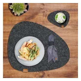 MIQIO Platzset Stone, waschbar, aus Filz, anthrazit, 40 x 32 cm