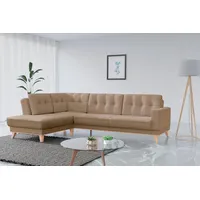 Ecksofa SIT & MORE "Lavida L-Form", beige (nature), B:298cm H:90cm T:198cm, 100% PES, Sofas, Ecksofa, wahlweise mit Kippfunktion und Bettkasten