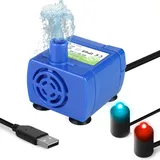 Katzenbrunnen Pumpe Wasserpumpe,Katzenbrunnen Pumpe mit LED -Licht,Super Silent Katzen Trinkbrunnen,Wasserdicht Wasserpumpe Ersatzpumpe für Katzenbrunnen,Wasserbrunnen für Katzen 5V 1,5W Kabel 1,8m