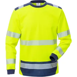 Warnschutz Langarmshirt "7724 THV" Stiby UV-Schutz - S - gelb/marine