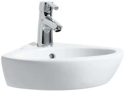 LAUFEN Pro B Eck-Waschtisch 8169580001041 44 x 38 cm, weiß, 1 Hahnloch, mit Überlauf
