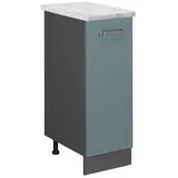 Vicco Apothekerschrank R-Line, 30 cm AP Marmor, Blau-Grau/Anthrazit