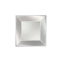 Sovie Tableware Teller groß aus Plastik (PP), Perlmutt-Weiss, 290x290mm, 8 Stück - Einweg Menueteller