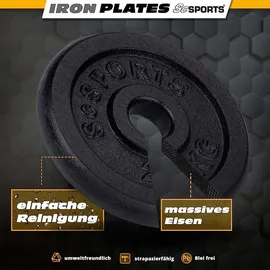 ScSPORTS Hantelscheiben-Set Hantelscheibe 5 kg schwarz