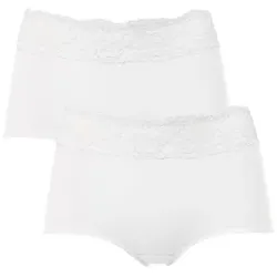 Trofe Lace Trimmed Maxi Briefs 2P Weiß Baumwolle Medium Damen