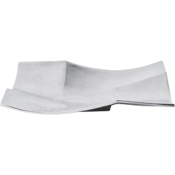 MichaelNoll Dekoschale Dekoteller Schale Servierplatte Aluminium Silber Luxus – Moderne Dekoschale aus Metall – Tischdeko Hochzeit S 23 cm, M 30 cm, L 35 cm 35 cm x 6.5 cm x 35 cm