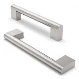 FURNIWARE 10 Stück Möbelgriffe, 128mm Bohrlochabstand Edelstahl Möbelgriffe Schrankgriffe Küche Kabinett Griff Verwendet für Türgriff der Badezimmertür Kleiderschrank(Gebürstetes Satin-Nickel)