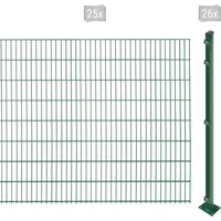 Arvotec Doppelstabmattenzaun ARVOTEC "EASY 163 zum Aufschrauben", grün (dunkelgrün), H:163cm, Stahl, Kunststoff, Zaunelemente, Zaunhöhe 163 cm, Zaunlänge 2 - 60 m