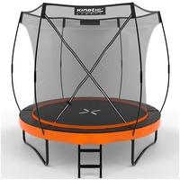 Kinetic Sports Trampolin Outdoor 244 cm 'Ultimate Pro' Ø Designed in Germany, Fiberglas Netzstangen, AirMAXX Technologie, Sunset Orange