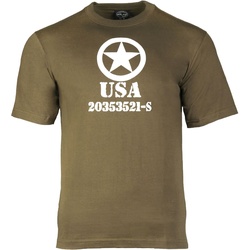 Mil-Tec Allied-Star, t-shirt - Olive - L