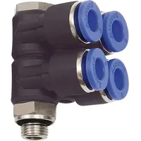 Riegler L-Mehrfachverteiler 4-fach drehbar G 1/8 a. Ø4mm