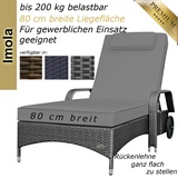 Sonnenliege Gartenliege Liege Liegestuhl grau Rattanliege Polyrattan Rattan