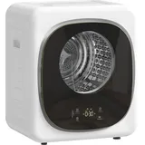 HOMCOM Mini Wäschetrockner mit 5 Programm 800 W 4 kg bis zu 60°C, Freistehend Wandmontierbar Ablufttrockner mit Smart-Sensor, Timer und Touch-Anzeige Trockner für Kleidung Weiß