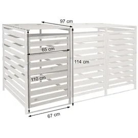 Mendler Mülltonnenverkleidung HWC-H62 114 x 67 x 97 cm dunkelbraun