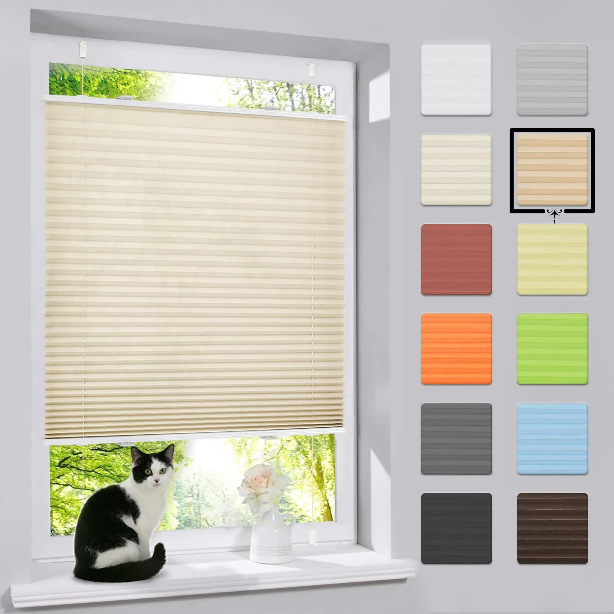 plissee klemmfix creme 75x190cm