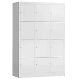 Classix Schließfachschrank Stahl 118,5 x 50,0 x 180,0 cm weiß 12 Schließfächer