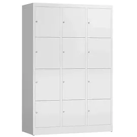 Classix Schließfachschrank Stahl 118,5 x 50,0 x 180,0 cm weiß 12 Schließfächer