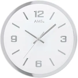 AMS Wanduhr W9322 4,0 cm silber/transparent