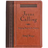 Thomas Nelson Jesus Calling, Large Text Brown Leathersoft, with Full Scriptures: Enjoying Peace in His Presence (A 365-Day Devotional) – The Perfect Father’s Day Gift for Christian Dads