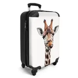 NoBoringSuitcases.com© Hartschalen-Trolley Giraffe - Kinder - Tier - Tupfen 55x35x20cm, 4 Rollen, Kinder Koffer Klein, Trolley Handgepäck bunt|gelb 35 cm x 55 cm x 20 cm