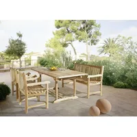 SAM SAM® Gartenmöbel Set 4tlg mit Bank Teak Gartentisch ausziehbar 180-240 cm KUBA/CARACAS - Beige