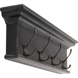 ebuy24 Wandgarderobe Halifax mit 4 Haken, schwarz,