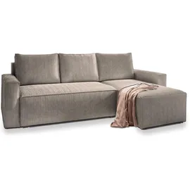 masseno Eckcouch Polyester 3-Sitzer Beige