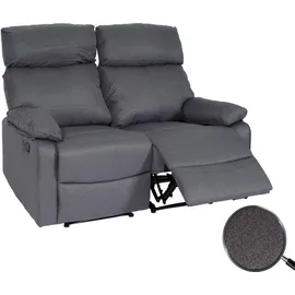 MCW 2er Kinosessel MCW-L93, Relaxsessel Fernsehsessel Sofa, Armlehne Liegefunktion Nosagfederung Stoff/Textil ~ dunkelgrau