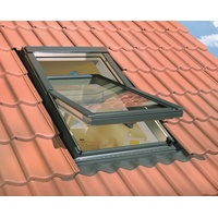 OptiLight Dachfenster B06 78 x 118 cm Kiefernholz natur Blech grau 879906