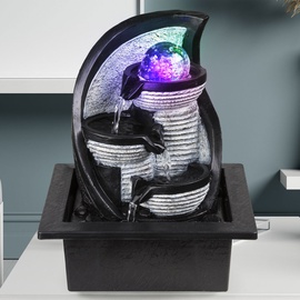 GLOBO LED-Brunnen Albert Kunststoff Grau